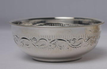 Verdant Elegance Silver Bowl