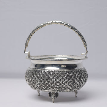 Royal Silver Flower Basket