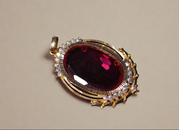Vintage Oval Ruby Pendant